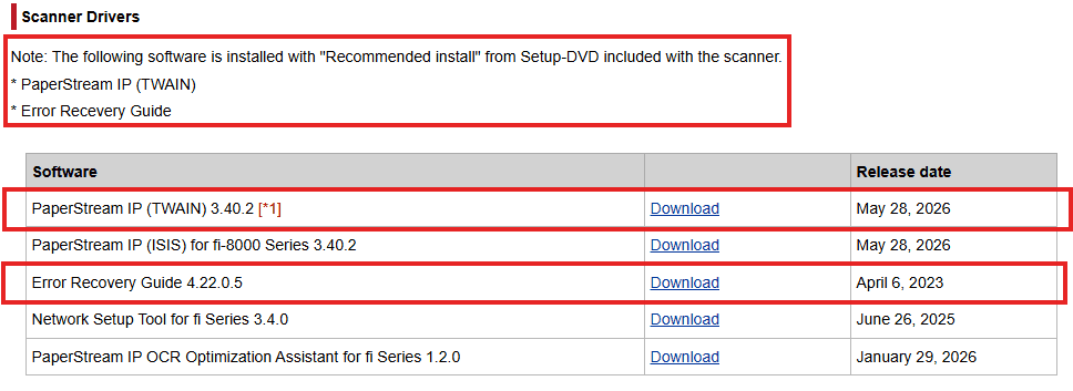 Install the scanner driver